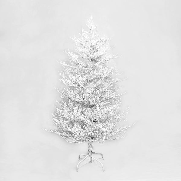 4FT Pre-lit Aspen Fir Artificial Christmas Tree, Hinged Xmas Tree 280 Snow Flocked Branch Tips, 230 Warm White LED Lights, Holiday Coral Christmas Tree For Home Party