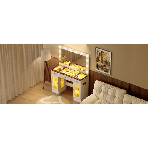 Glass Vanity Desk Mirror