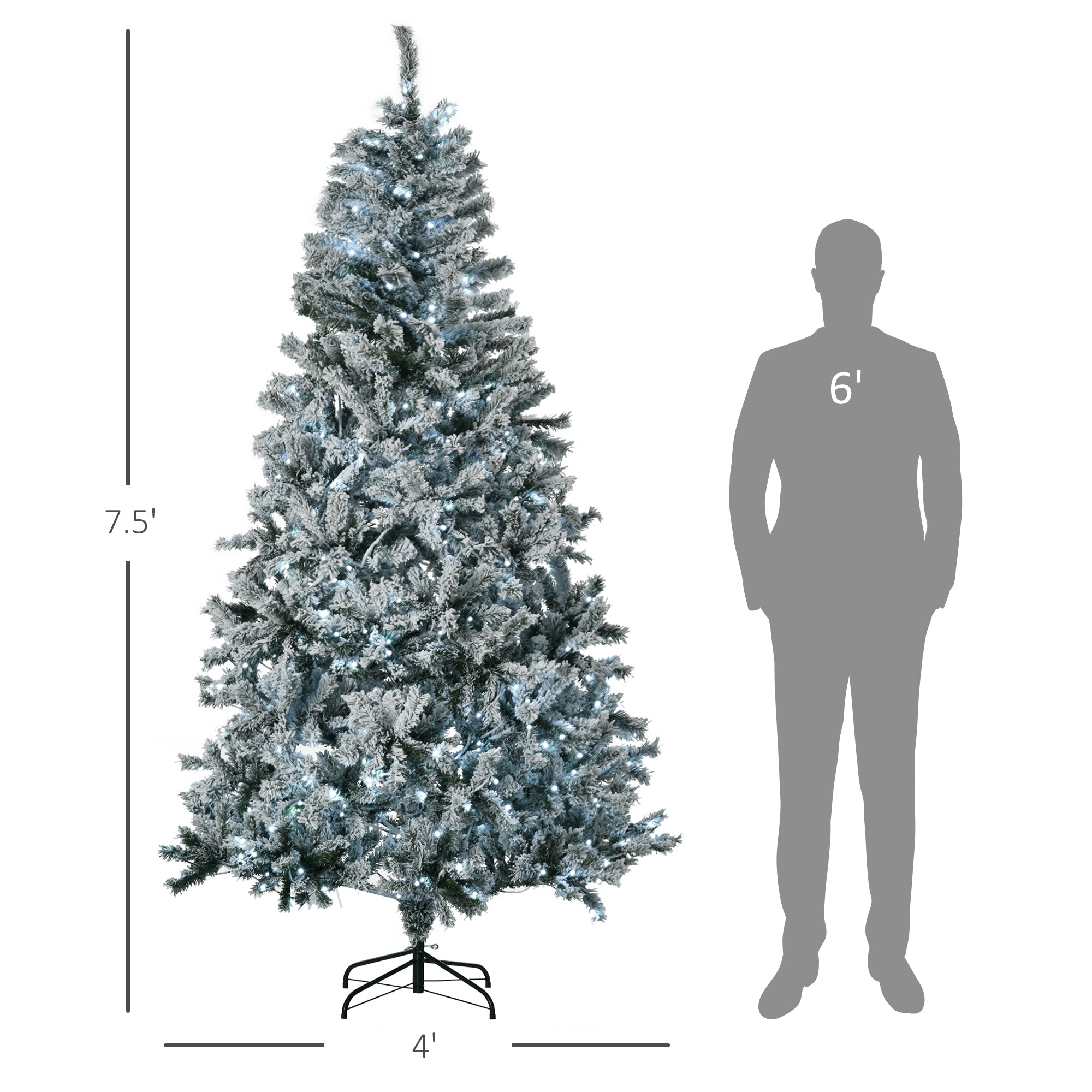 Flocked LED Christmas Tree