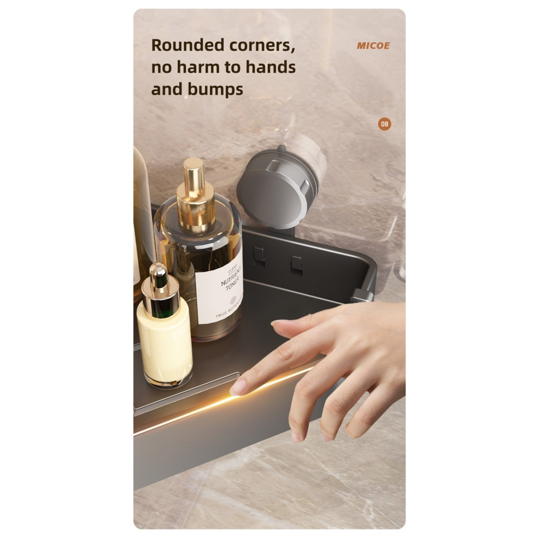 Gunmetal Suction Shower Shelf