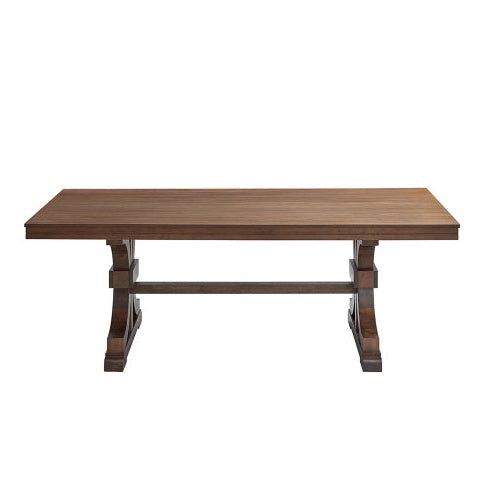 78.74 Mesa Rectangular de Roble de Goma para 6-8 Personas con Base de Caballetes de Madera, Mesa de Madera para Cocina de Estilo Moderno de Mediados de Siglo, Mesa de Cena para Comedor, Sala de Estar, ROBLE