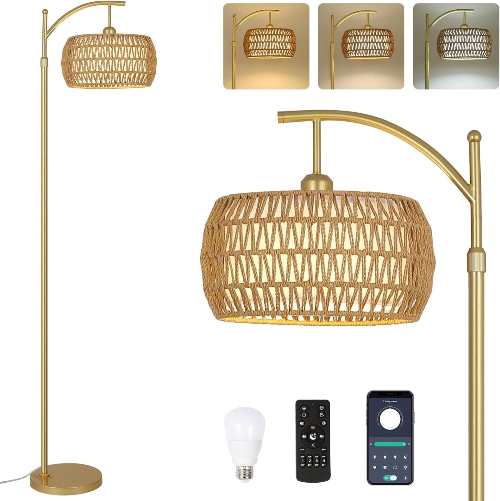 Gold Dimmable Floor Lamp
