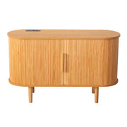 Fralimk Sideboard Buffet-Schrank mit Stauraum, moderner gerillter Stauraum-Schrank für das Esszimmer, Tambourtür-Konsolentisch für das Wohnzimmer, Büroschrank oder TV-Ständer, Akzent-Sideboard-Schrank