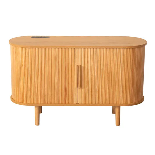 Fralimk Sideboard Buffet Cabinet With Storage, Modern Fluted Storage Cabinet For Dining Room, Tambour Door Console Table For Living Room, Office Storage Cabinet Or TV Stand, Accent Sideboard Cabinet