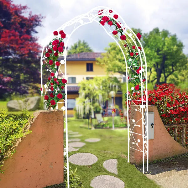 Arco de Jardín de Metal Ensamblaje Libre con 8 Estilos Pérgola de Jardín Enrejado Soporte para Plantas Trepadoras Arco de Rosas
