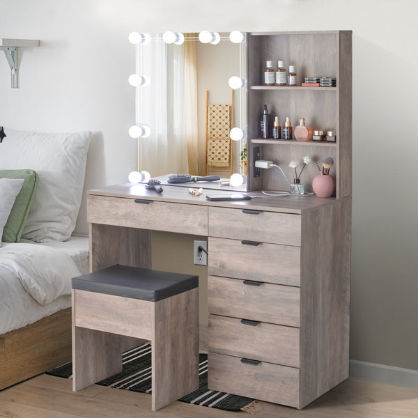 White Multi-Drawer Dressing Table
