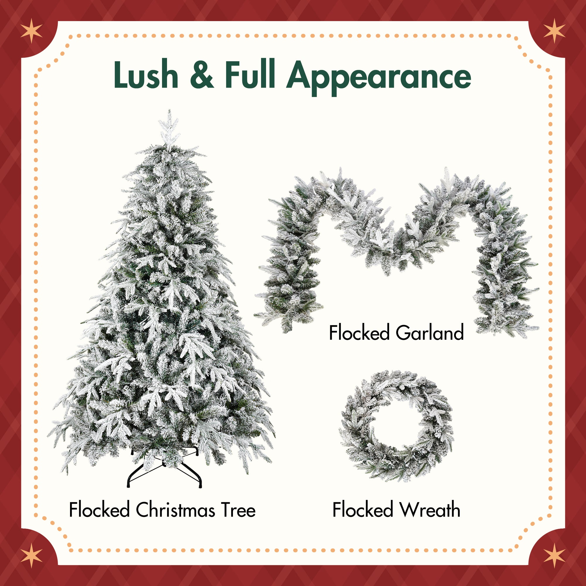Snow Flocked Holiday Set