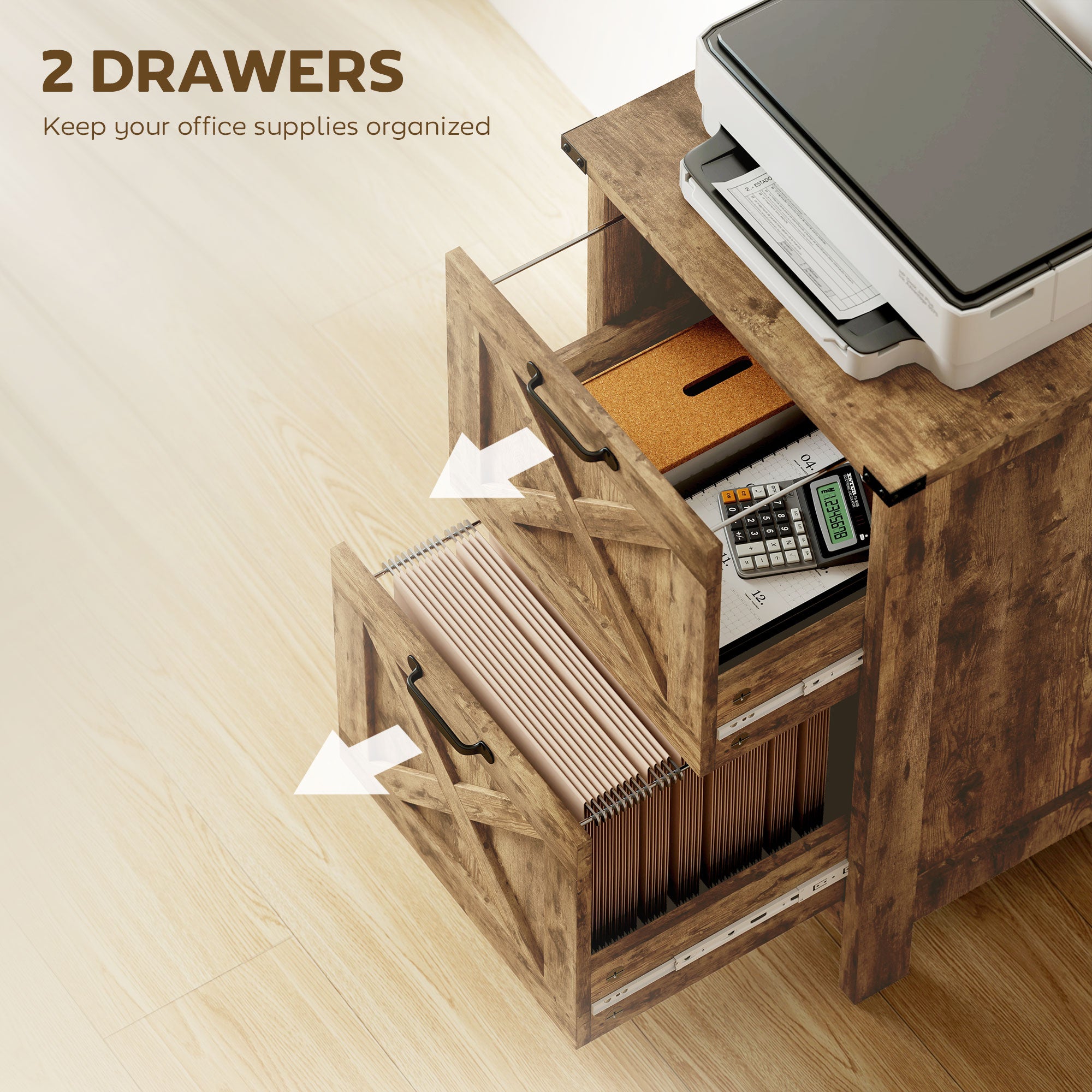 Rustic Brown File Cabinet