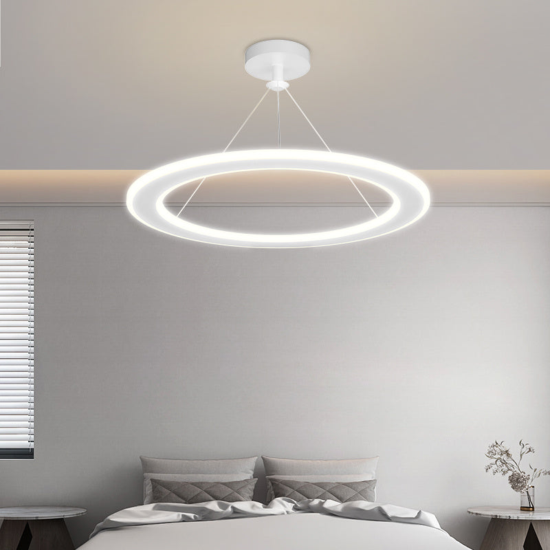 White Circular Iron Chandelier