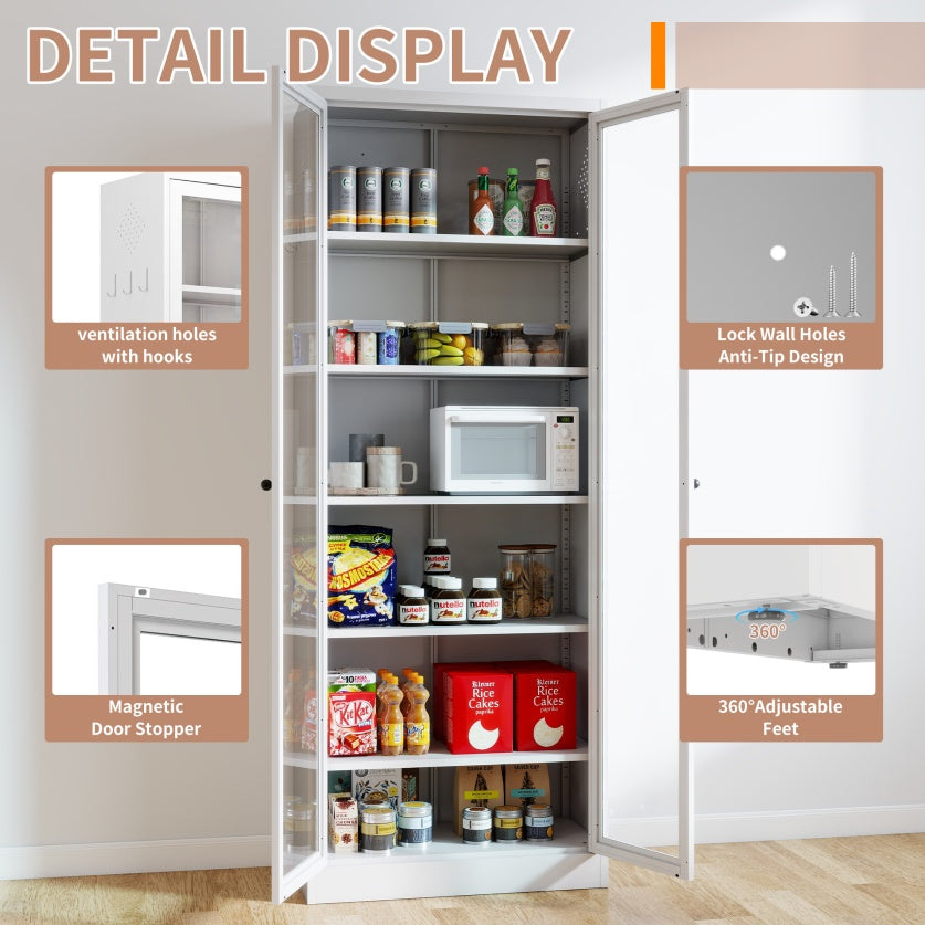 White Tall Storage Cabinet