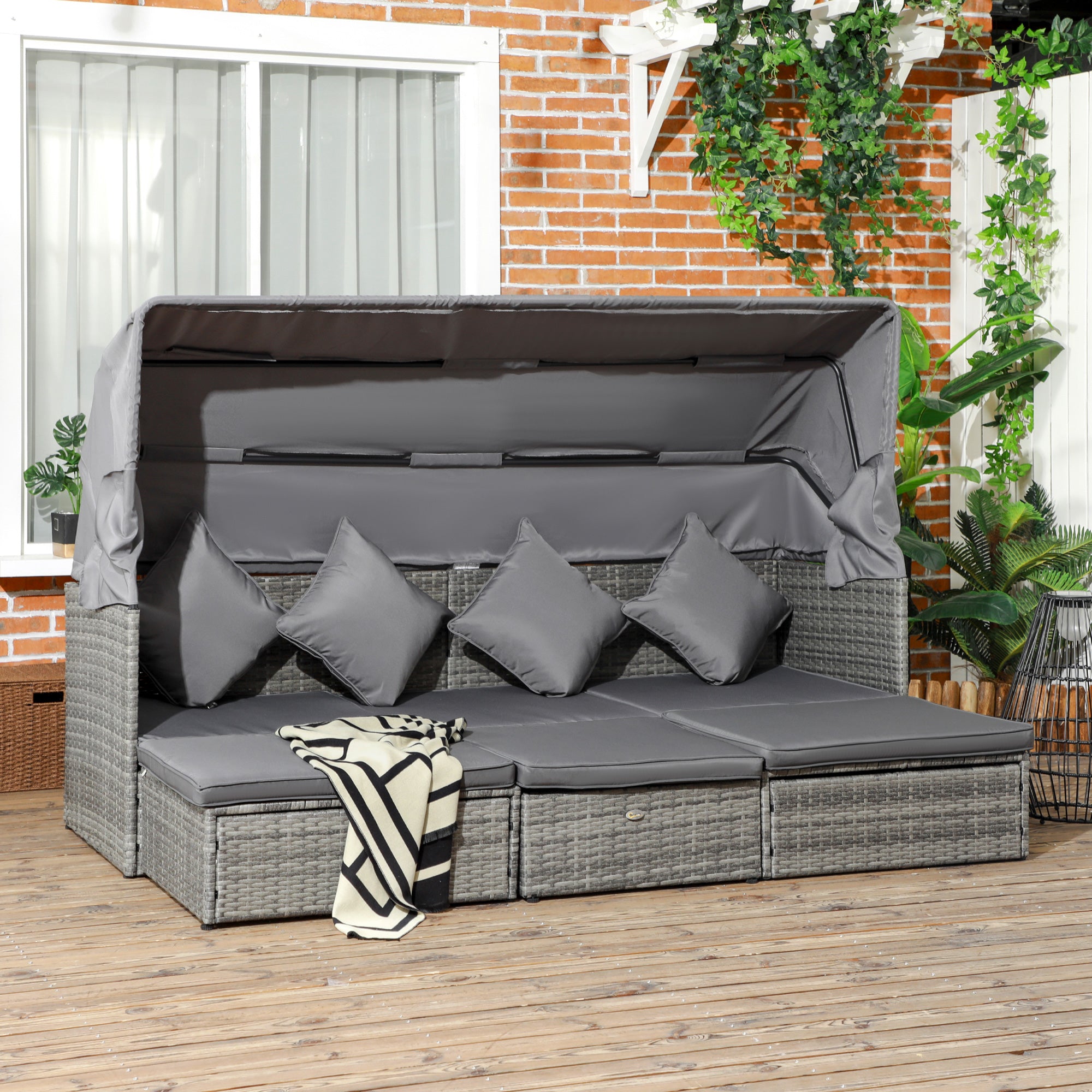 Gray Canopy Sofa Set