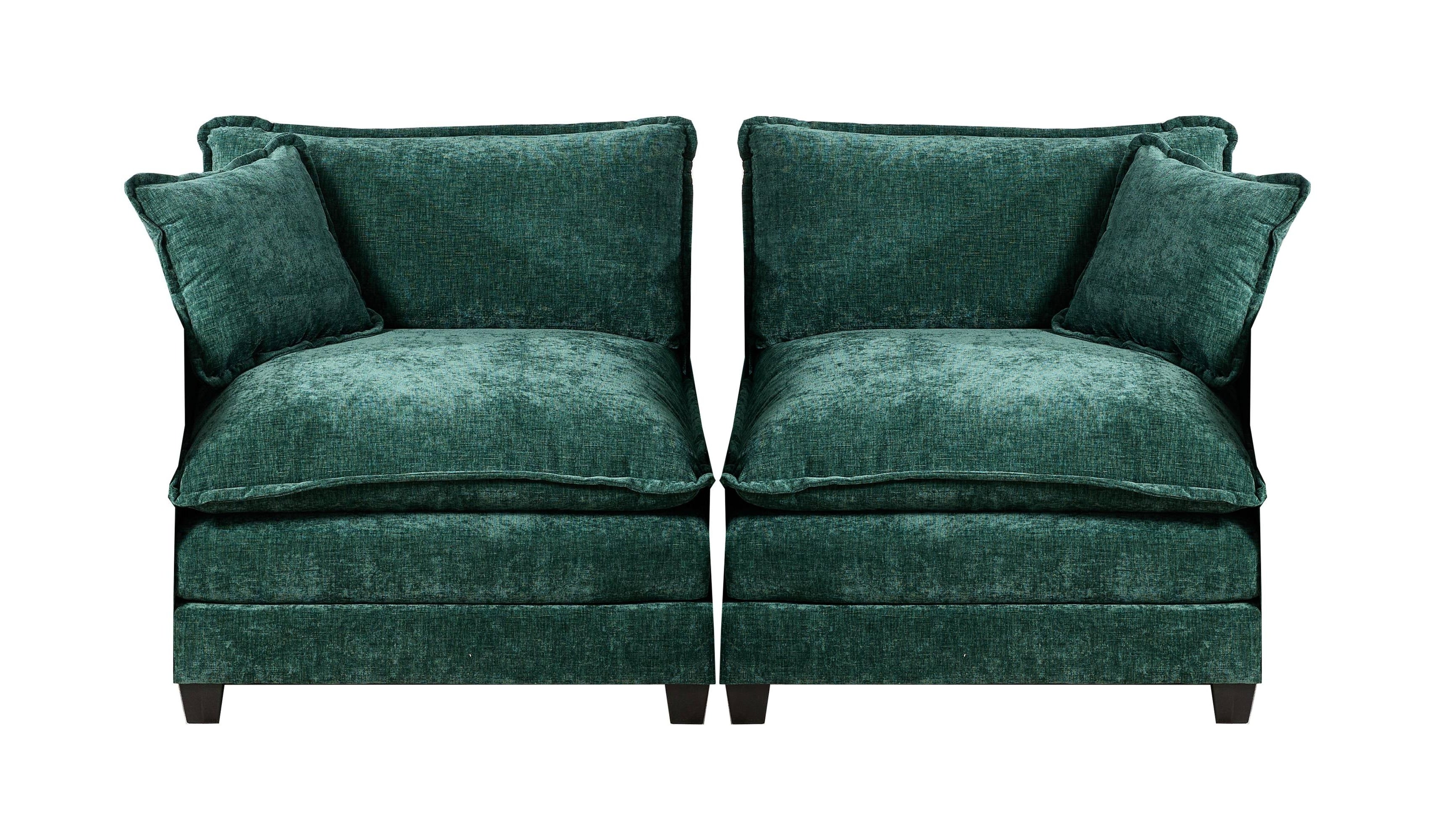 Sofá Nube Dos Asientos El Cojín En El Reposabrazos No Incluido, Sofá Seccional Moderno, Para Apartamento, Cojín de Asiento Tapizado en Doble Capa Cómodo, Tela Chenille Transpirable, Verde, SW504AGN