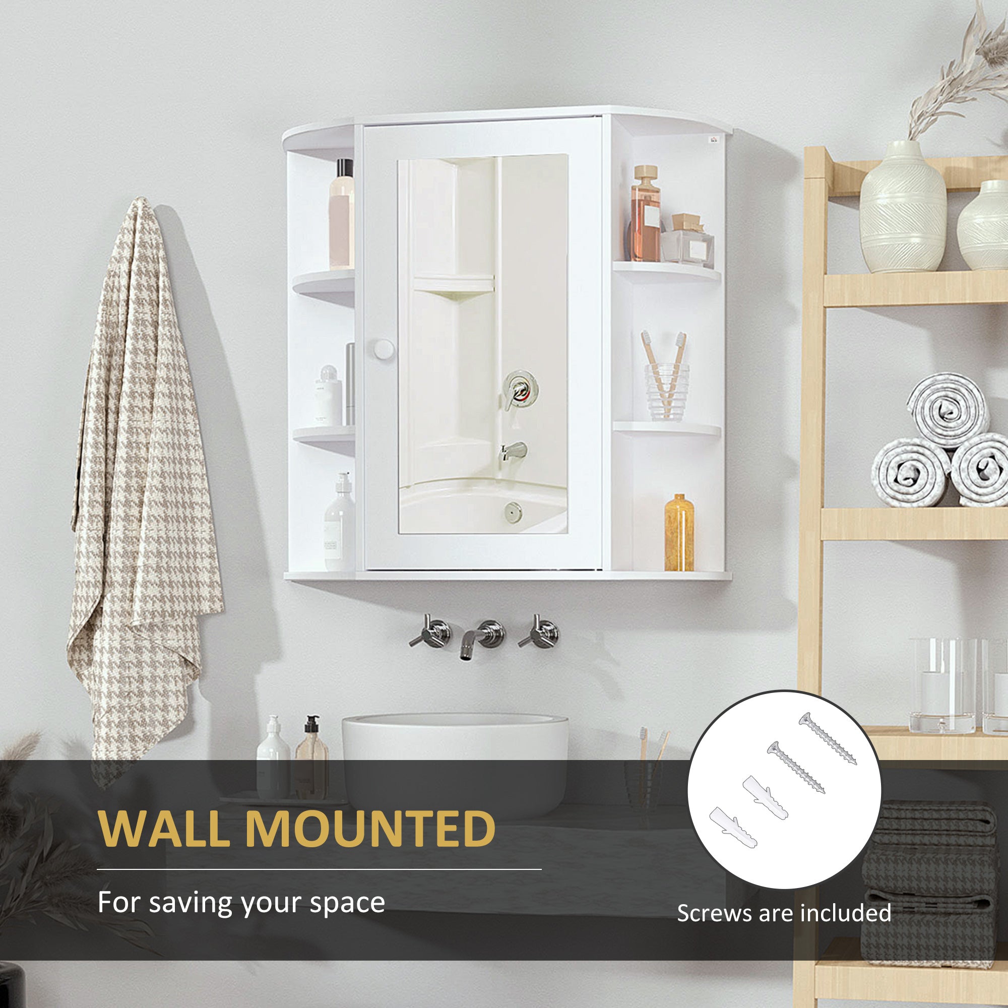 Glossy Mirrored Medicine Cabinet