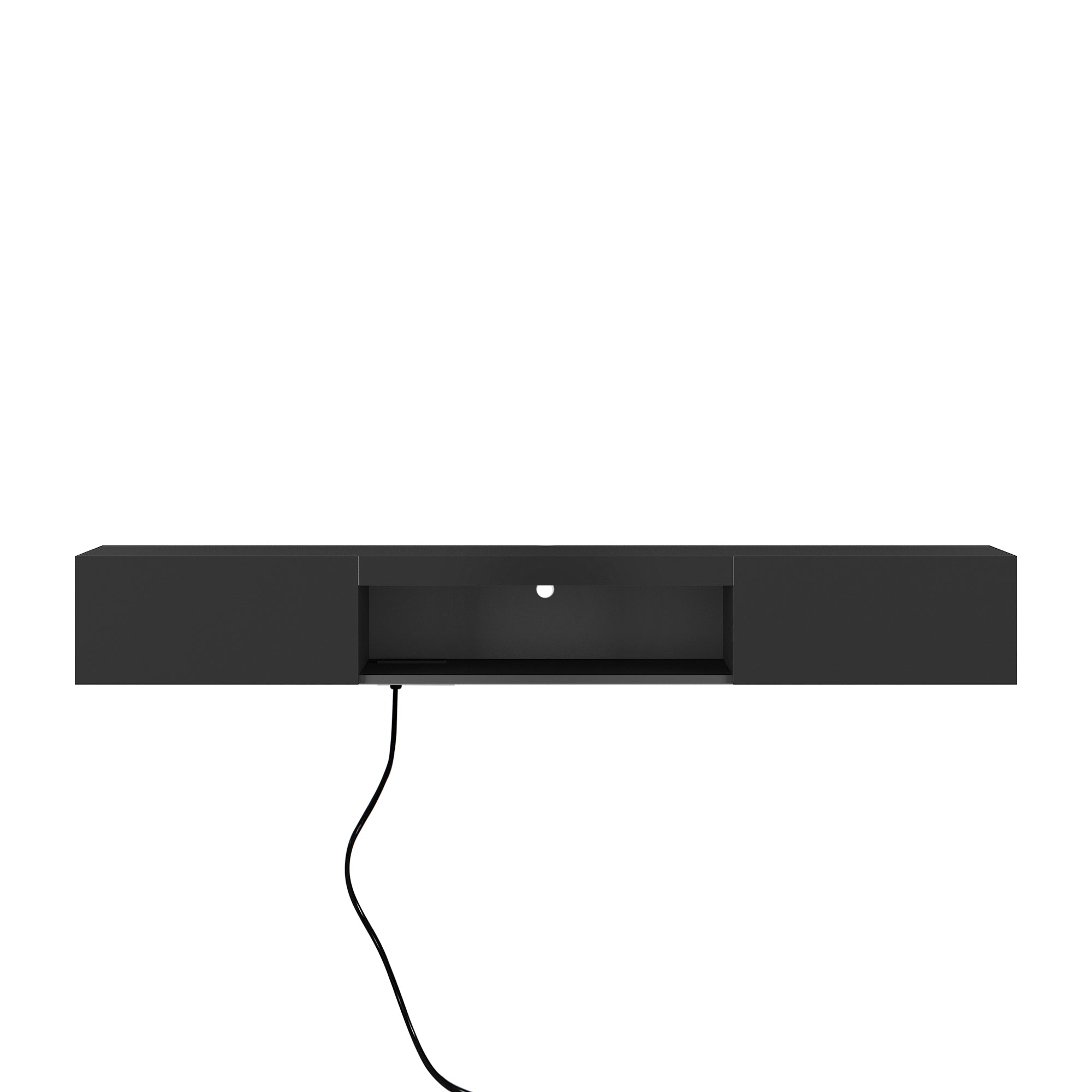Black LED Floating TV Stand