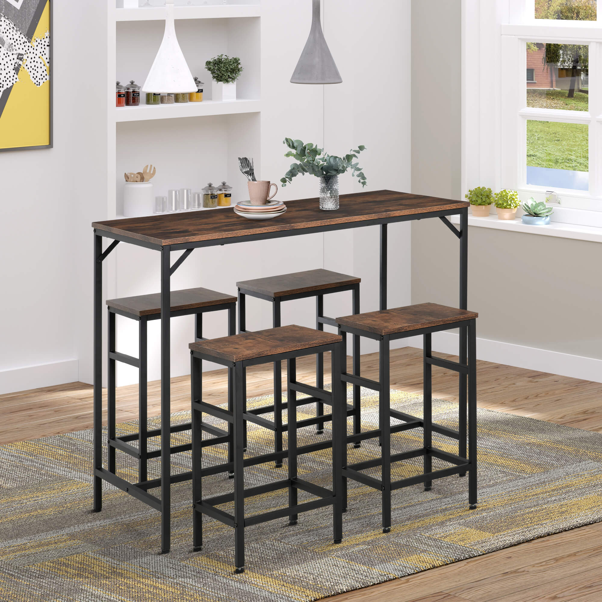 Black Industrial Dining Set