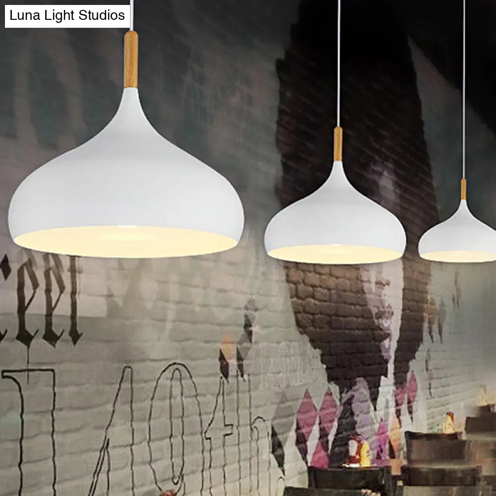 ديكوربايتس™ إضاءة معلقة على شكل دمعة بعرض 9.5 بوصة/12.5 بوصة/14 بوصة على الطراز الشمالي، مصباح معلق معدني واحد باللون الأسود/الأبيض/الذهبي