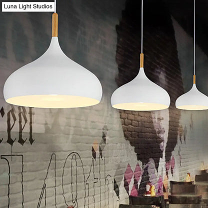 ديكوربايتس™ إضاءة معلقة على شكل دمعة بعرض 9.5 بوصة/12.5 بوصة/14 بوصة على الطراز الشمالي، مصباح معلق معدني واحد باللون الأسود/الأبيض/الذهبي