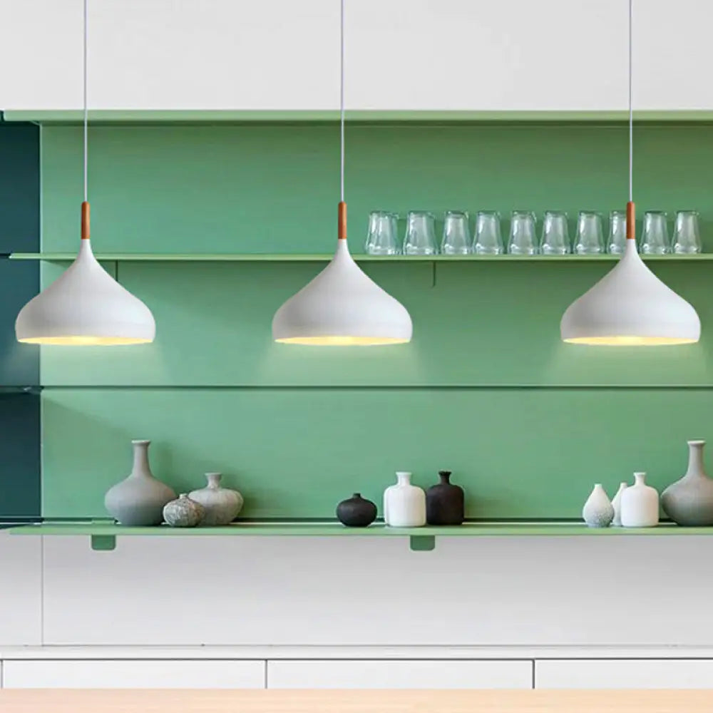 ديكوربايتس™ إضاءة معلقة على شكل دمعة بعرض 9.5 بوصة/12.5 بوصة/14 بوصة على الطراز الشمالي، مصباح معلق معدني واحد باللون الأسود/الأبيض/الذهبي