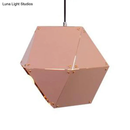 9.5"/12" Gem Hanging Light Kit - Minimalist Metal Pendant Lamp in Black/White/Pink