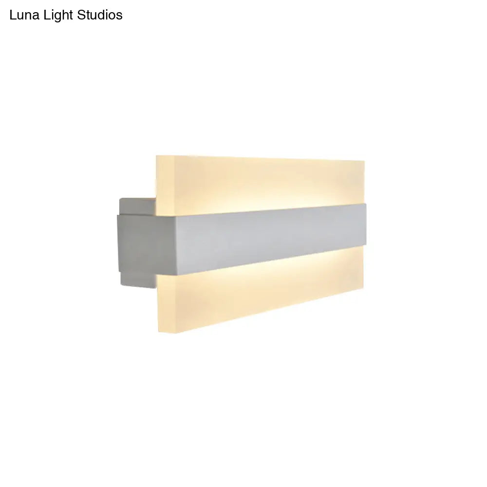 مصباح حائط LED مستطيل الشكل من الأكريليك مقاس 9 بوصات، إضاءة شمعدان بيضاء لغرفة النوم