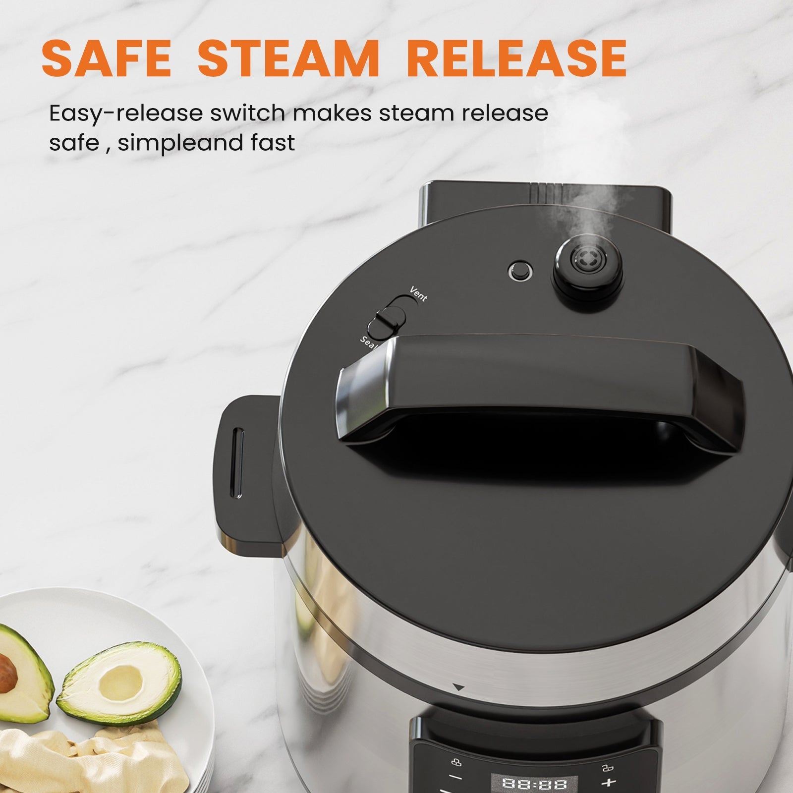 9 In 1 Electric Pressure Cooker, Warmer & Sterilizer, Saute, Slow Cooker, Rice Cooker, Multi-Functional Smart Pot - Decorbites