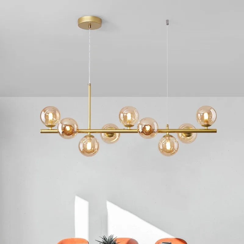 9-Light Modern Black LED Chandelier - Chandelier