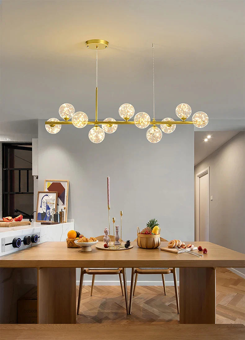 9-Light Modern Black LED Chandelier - Chandelier