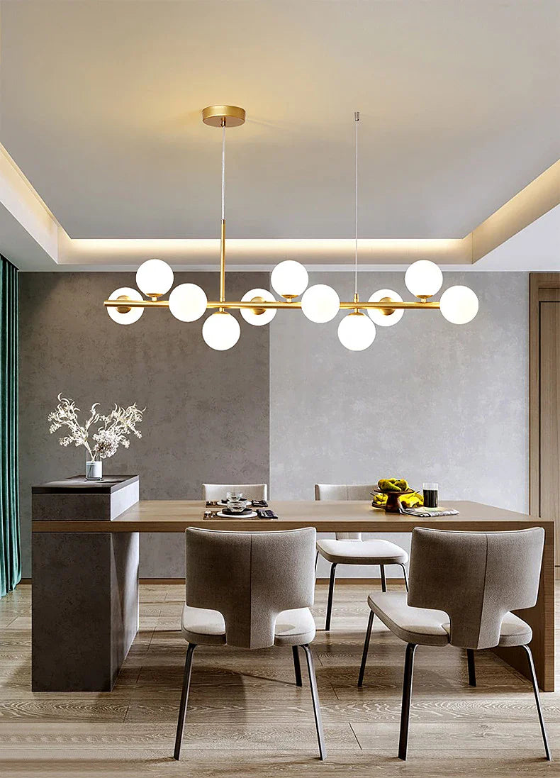 9-Light Modern Black LED Chandelier - Chandelier