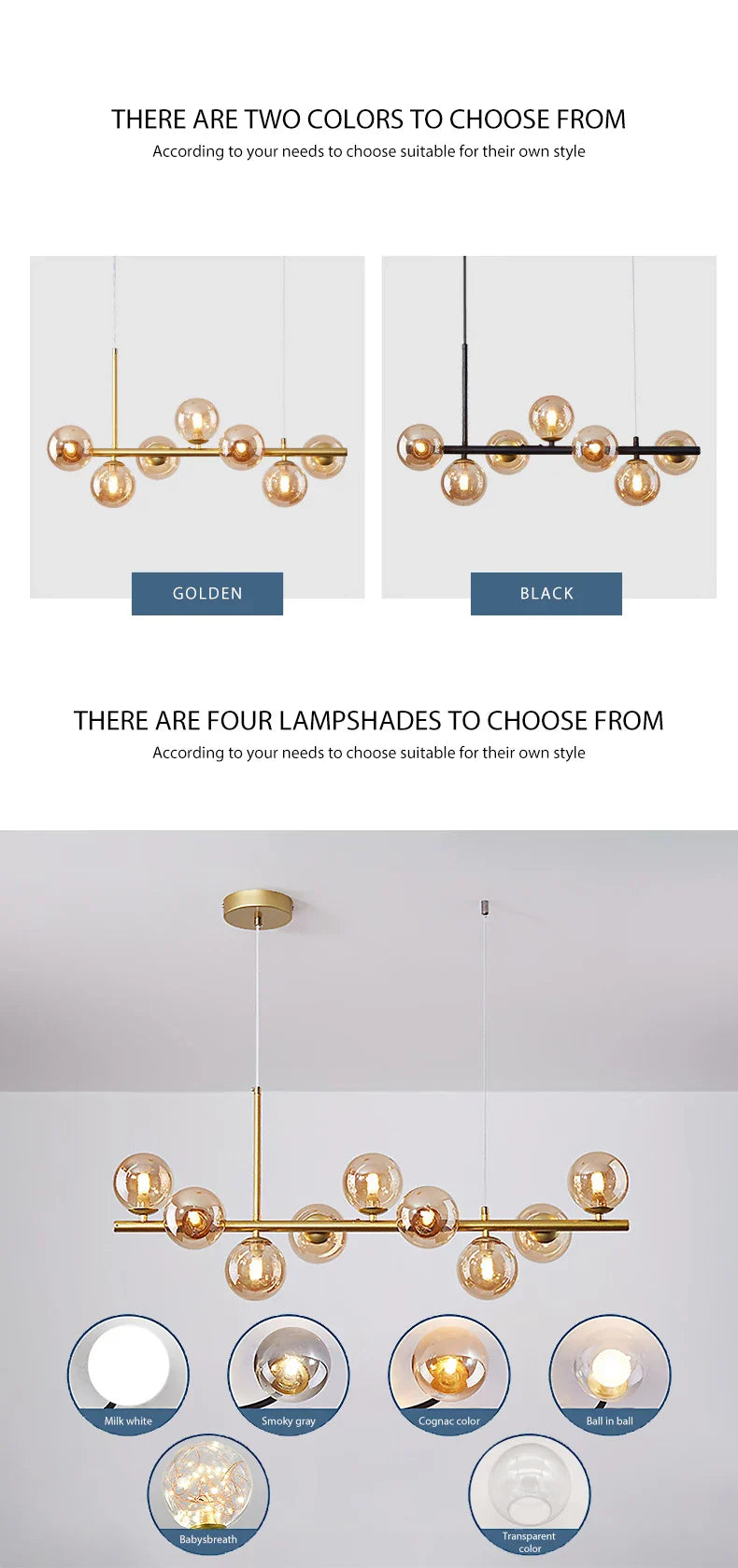 9-Light Modern Black LED Chandelier - Chandelier