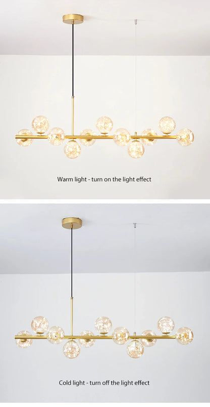 9-Light Modern Black LED Chandelier - Chandelier