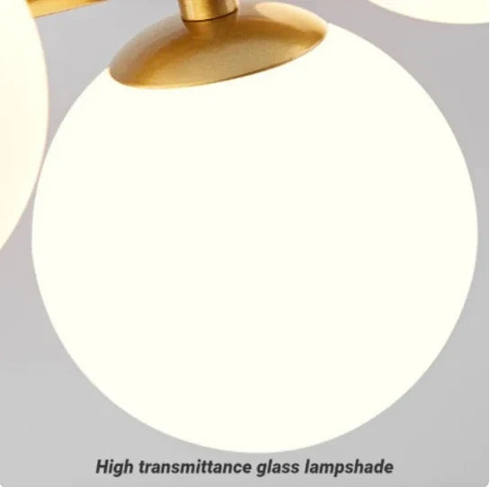 9-Light Modern Black LED Chandelier - a ball / Warm light - Chandelier
