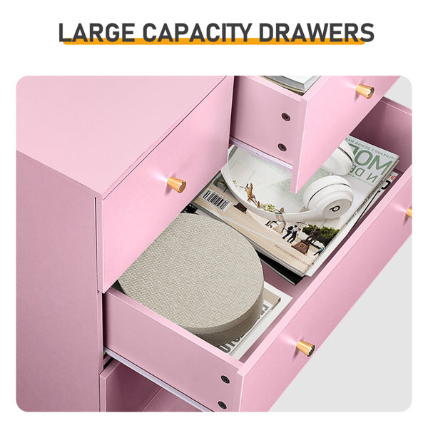 MacaronPink Melamine Board, Drawer Cabinet