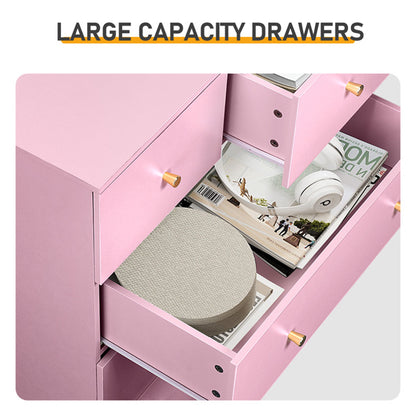 MacaronPink Melamine Board, Drawer Cabinet