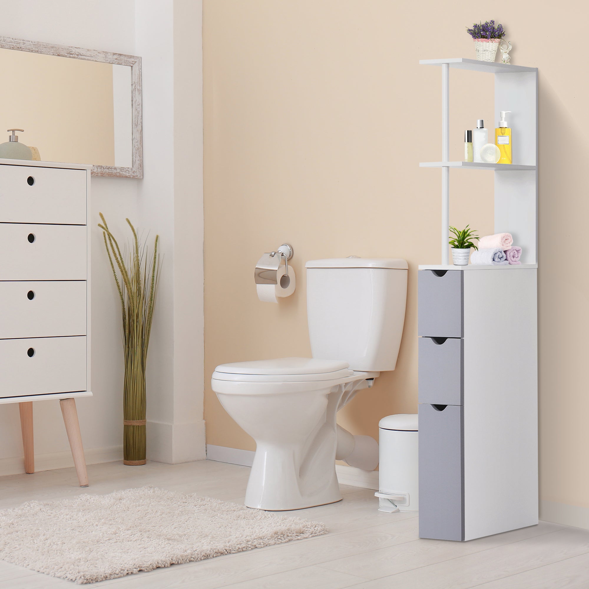 White Modern Linen Cabinet
