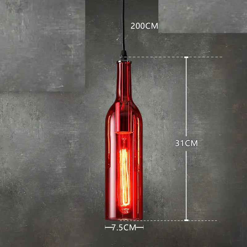 Nordic Style Restaurant Bar Creative Color Wine Bottle Glass Chandelier