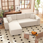 Cream Corduroy Sectional Sofa