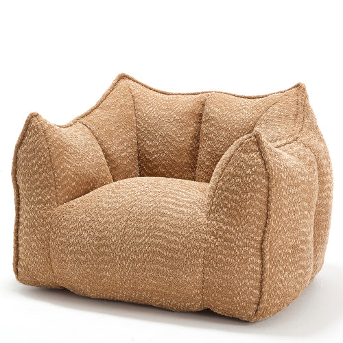Sofá-Cama de Habichuelas de Peluche Comprimido - Relleno de Espuma de Alta Resiliencia, Silla de Salón de Boucle Ultra Suave para Una o Dos Personas, Asiento Acogedor para la Sala de Estar para Leer, Jugar y Relajarse, Ahorro de Espacio por Vacío