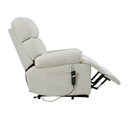 Oversized Power Lift Recliner Chair For Elderly, Electric Fabric Recliner Chair For Seniors, Home Theater Seating,Reclining Sofa Chair With Remote Control,Side Pocket ,Spacious Seat  Light Gray