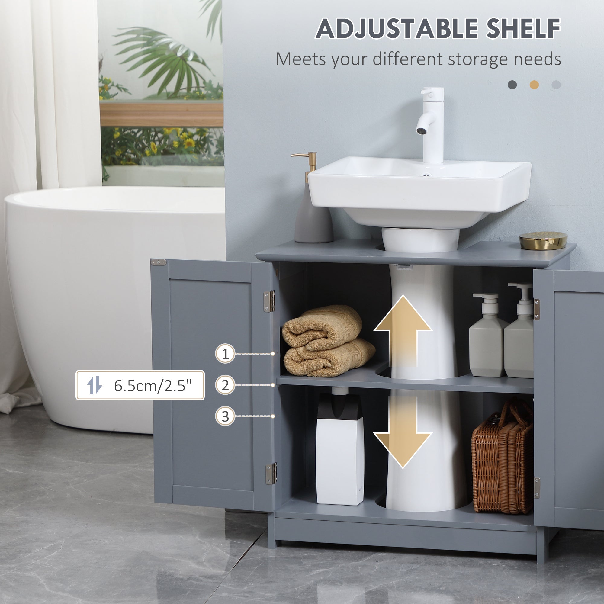 Gray Modern Sink Cabinet