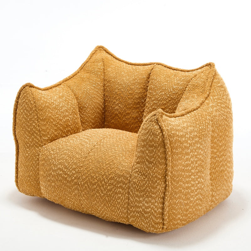 Sofá-Cama de Habichuelas de Peluche Comprimido - Relleno de Espuma de Alta Resiliencia, Silla de Salón de Boucle Ultra Suave para Una o Dos Personas, Asiento Acogedor para la Sala de Estar para Leer, Jugar y Relajarse, Ahorro de Espacio por Vacío