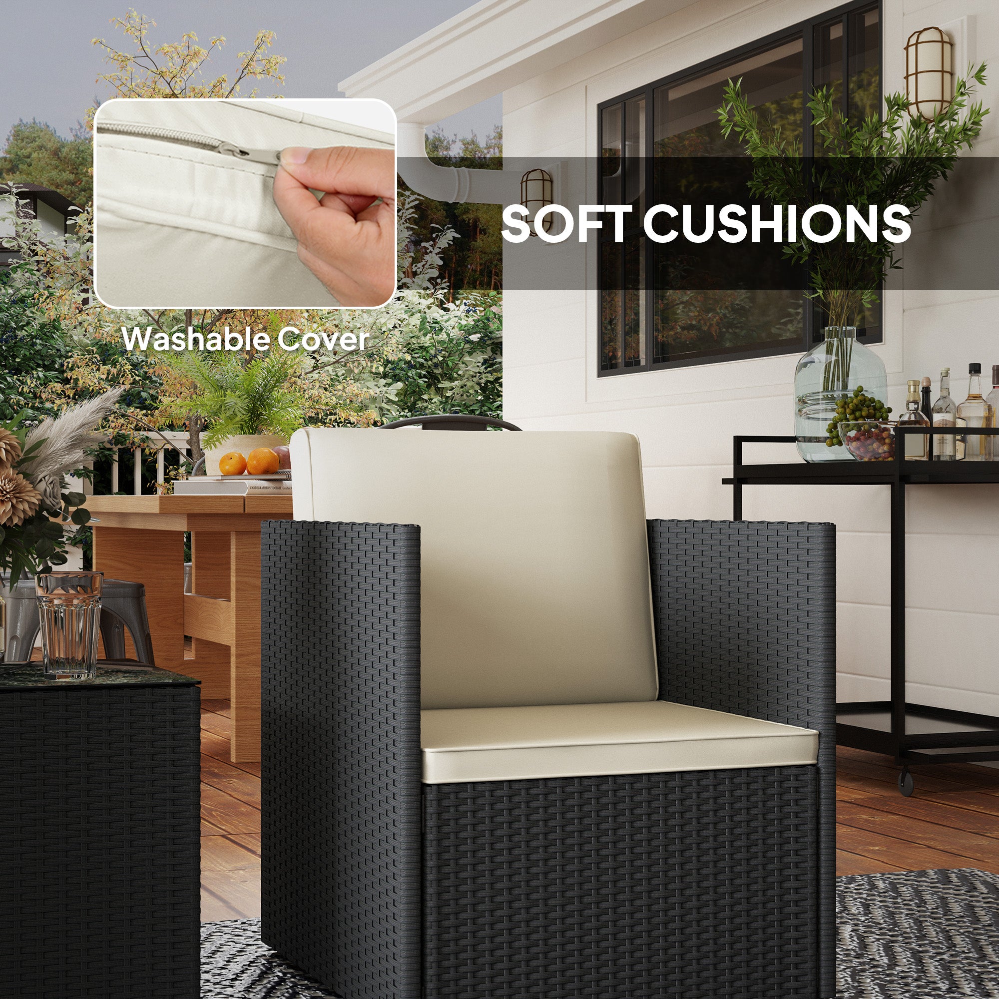 Rattan Wicker Bistro Set