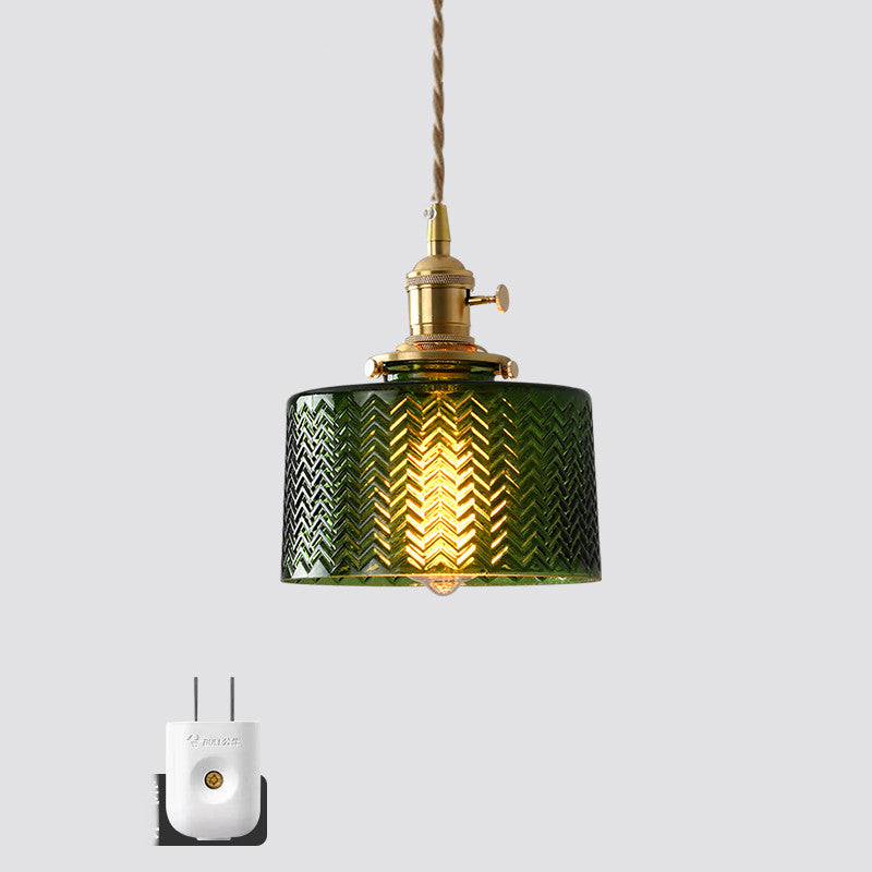 Copper Glass Chandelier Retro Style Multi-Size