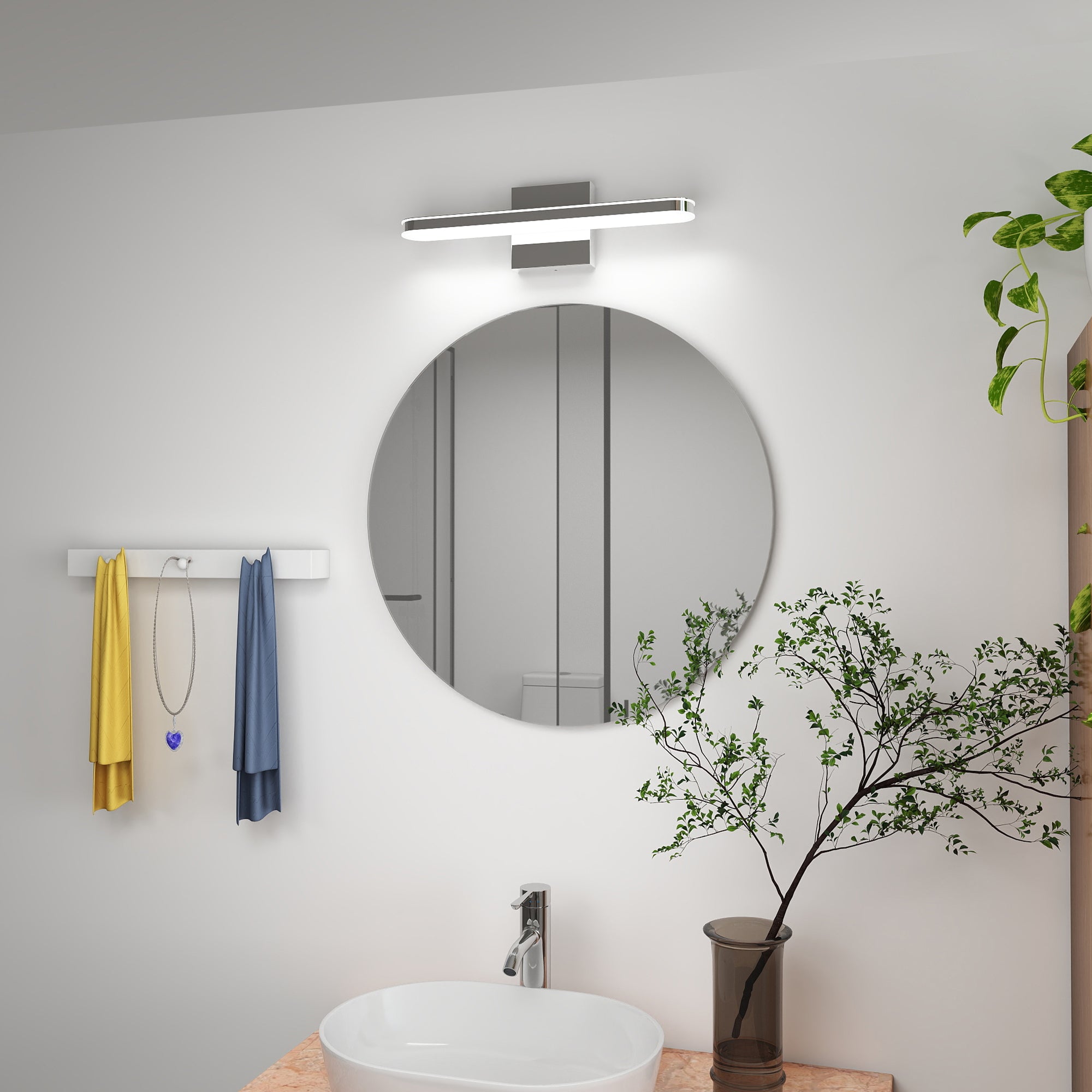 Barra de Luces LED para Tocador de Baño Regulable Accesorios de Iluminación para Baño Modernos para Sobre el Espejo Accesorio de Iluminación de 16 Pulgadas Luz de Baño y Pared 8W Aplicación de Pared para Baños Dormitorio Sala de Estar Interior 6000K