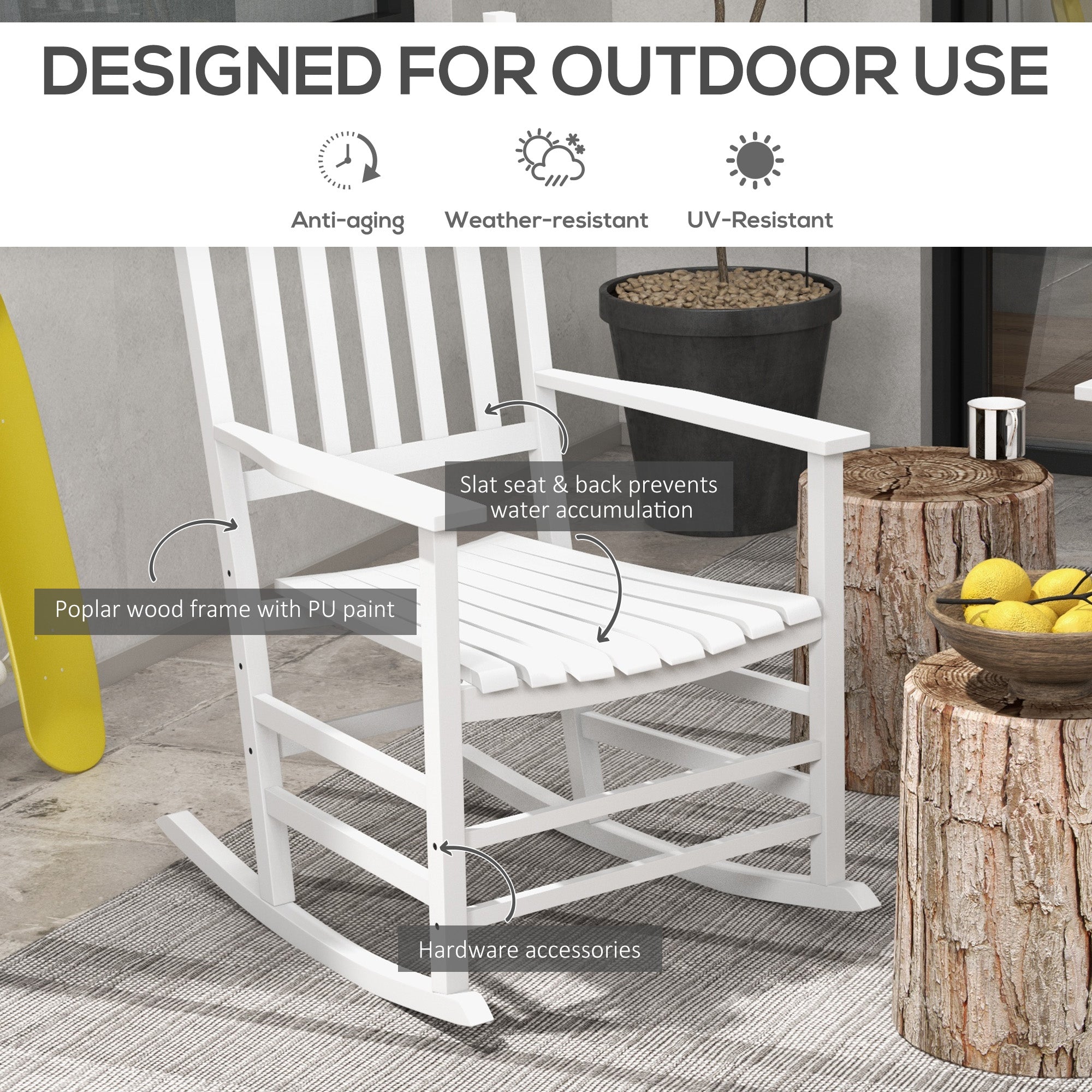 Wooden Porch Rocking Chair