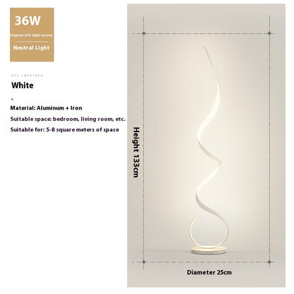 Modern And Simple Bedside Floor Lamp In The Bedroom