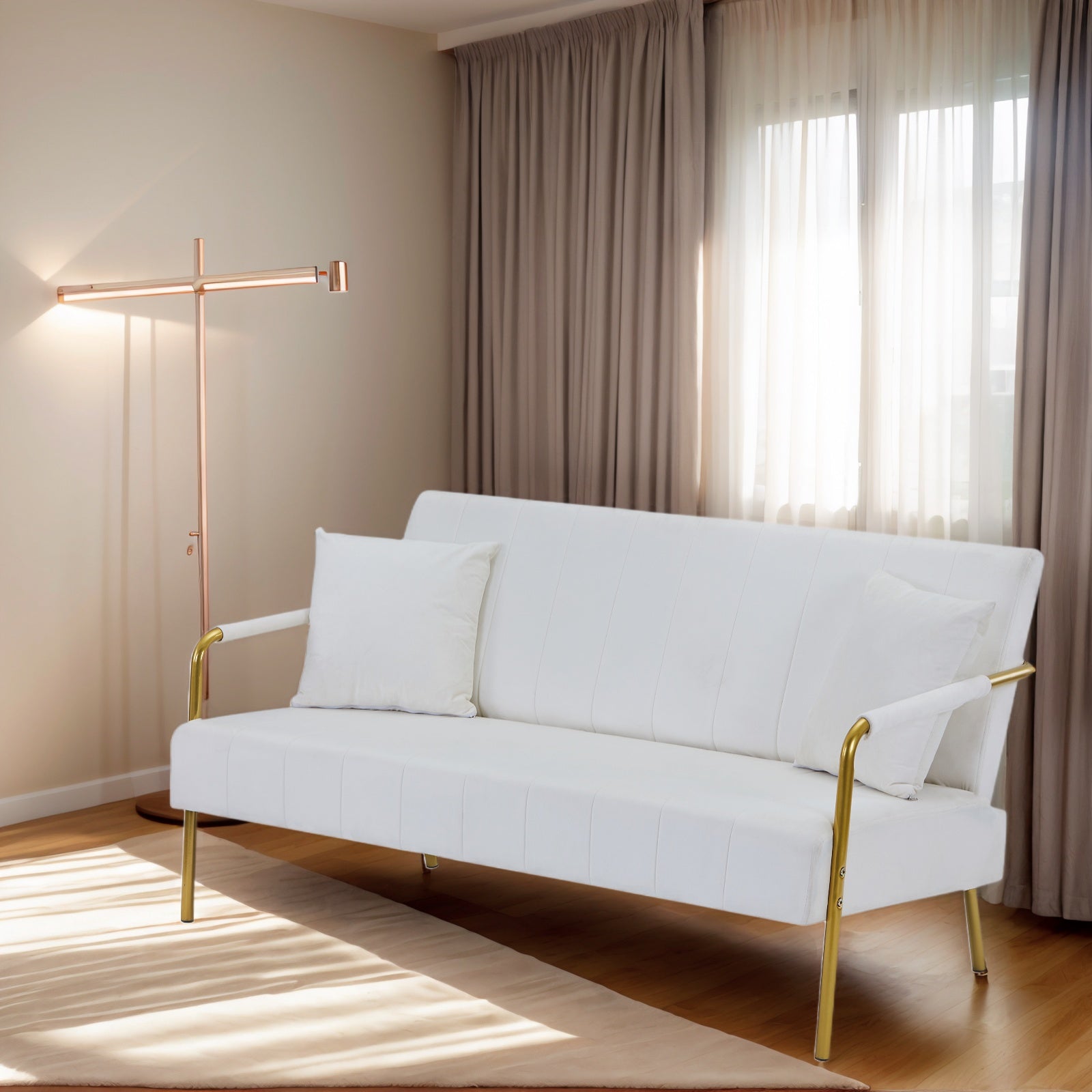 Sofá Loveseat de Terciopelo Moderno para Sala de Estar