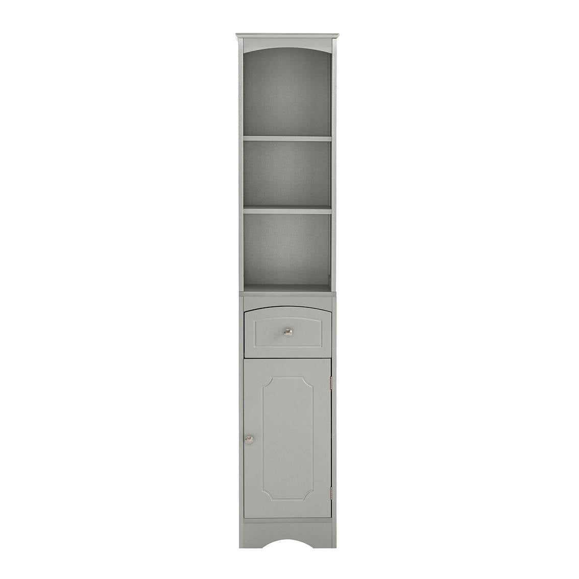 White Tall Storage Cabinet Adjustable Shelf Drawer