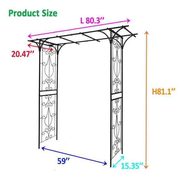 Black Outdoor Garden Arch