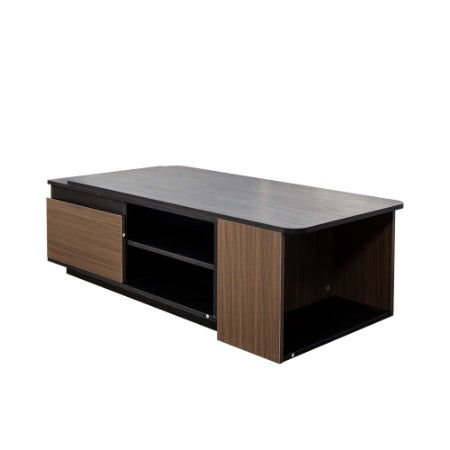 Mesa de Centro Extensible, Mesa de Centro de Madera con Longitud Ajustable y 2 Cajones de Almacenamiento para la Sala de Estar, Mesa Central Rectangular Grande y Larga