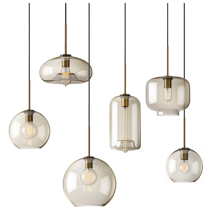 Nordic Glass Iron Chandelier